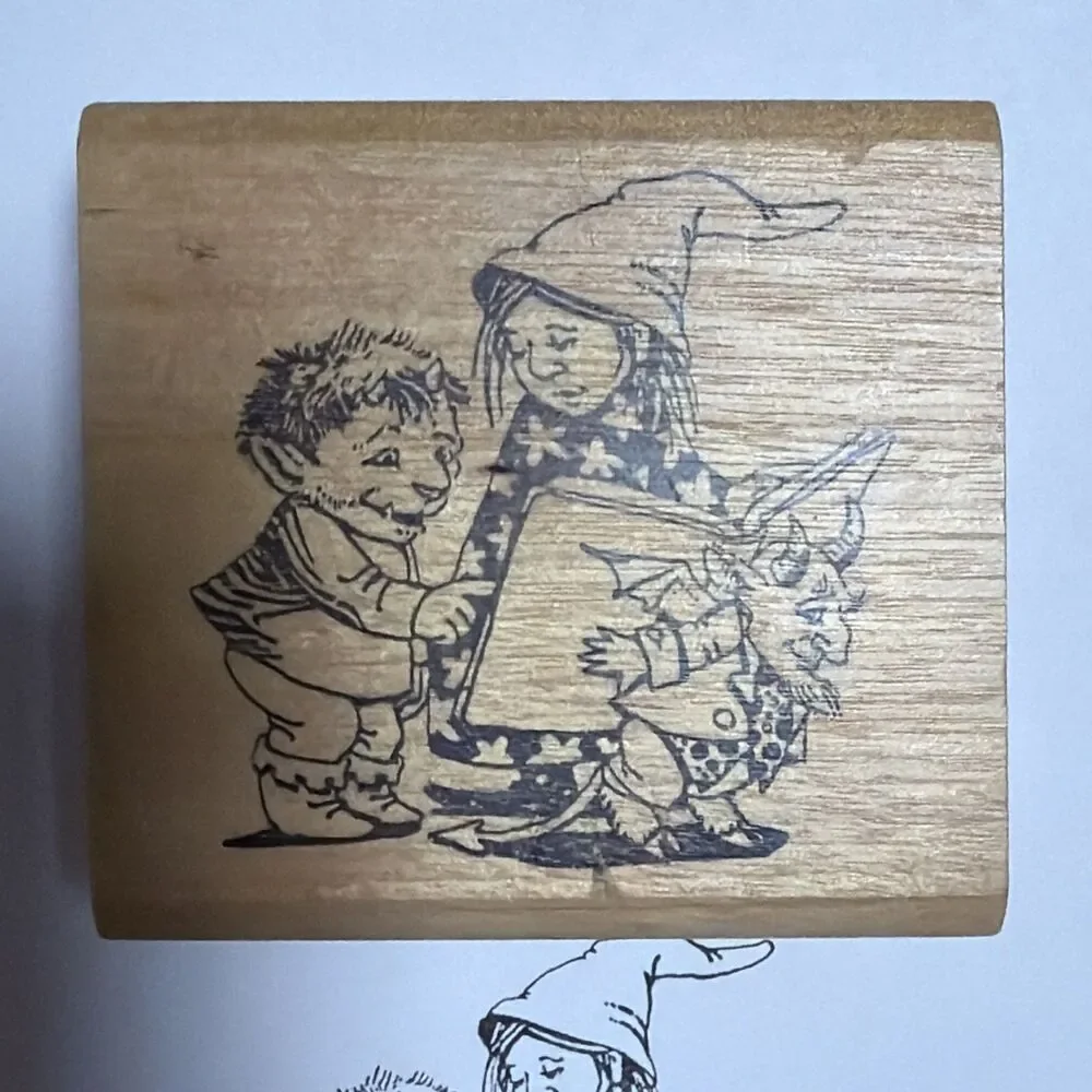 Vintage LIttle Witch and the Riddle Stamper by Bruce Degen for Kidstamps 1986